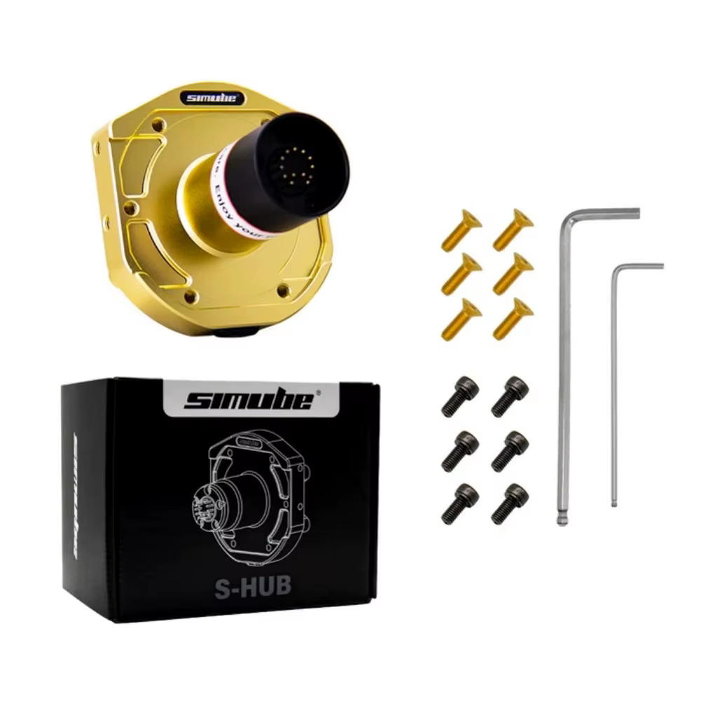 HUB SIMUBE pour Fanatec, monocoque en aluminium anodisé doré, conception de cadre spatial ultra robu
