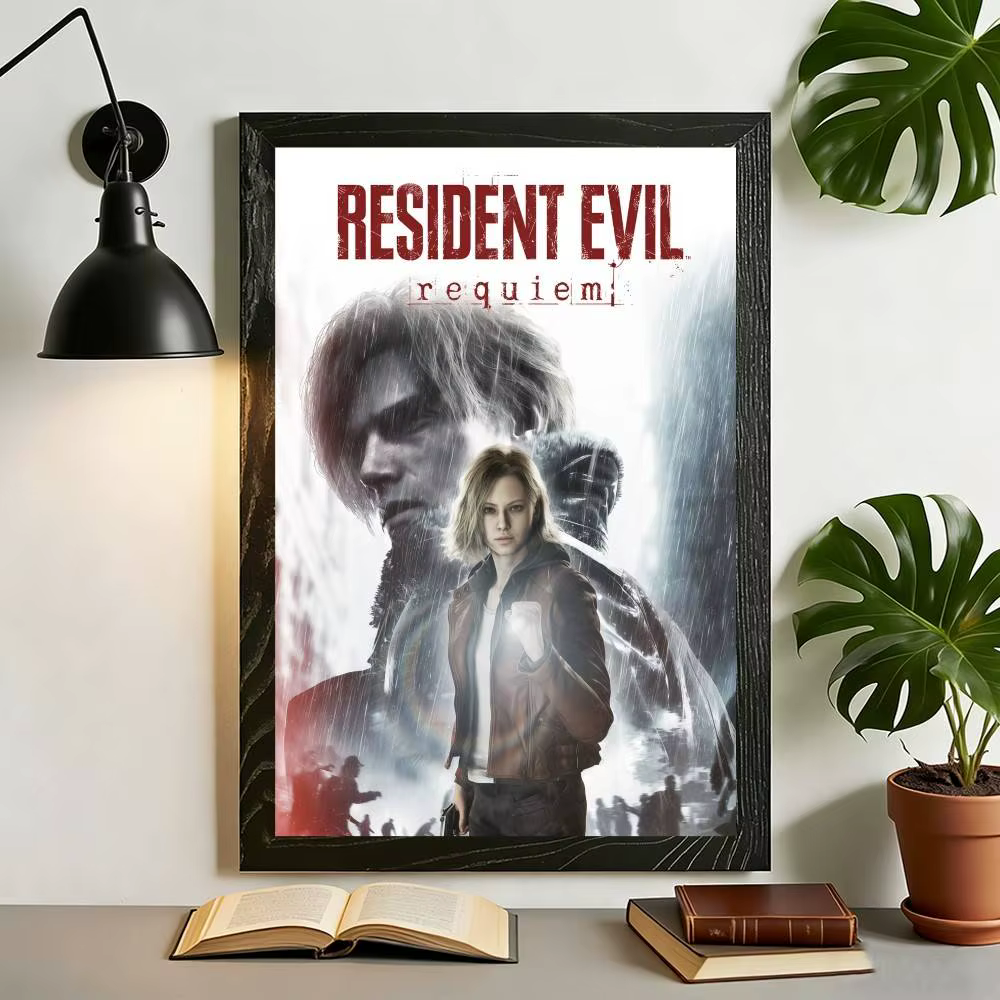 Affiche autocollante décorative R-Resident Evil Requiem pour chambre à coucher, maison, salon, burea