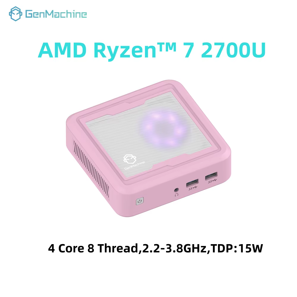 Gemachine AMD Ryzen 7 2700U Mini PC Windows 11 3.8GHz 15W ordinateur de jeu bricolage DDR4 M.2 2280