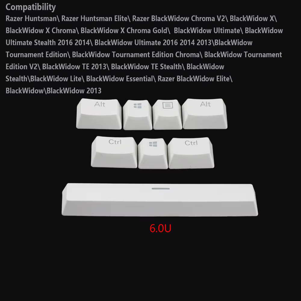 Razer – capuchons de touches en PBT pour clavier mécanique, Corsair logitech 6.0u 6.5u, Double injec