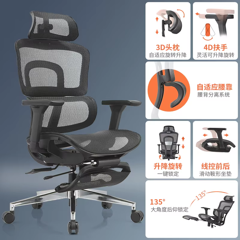 Chaise ergonomique A2, chaise pivotante au Design moderne pour la maison et le bureau, avec dossier 