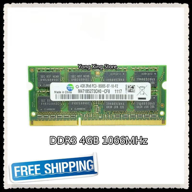 Mémoire pour ordinateur portable DDR3 4 Go 1066 MHz PC3-8500S RAM pour ordinateur portable 8500 4G S