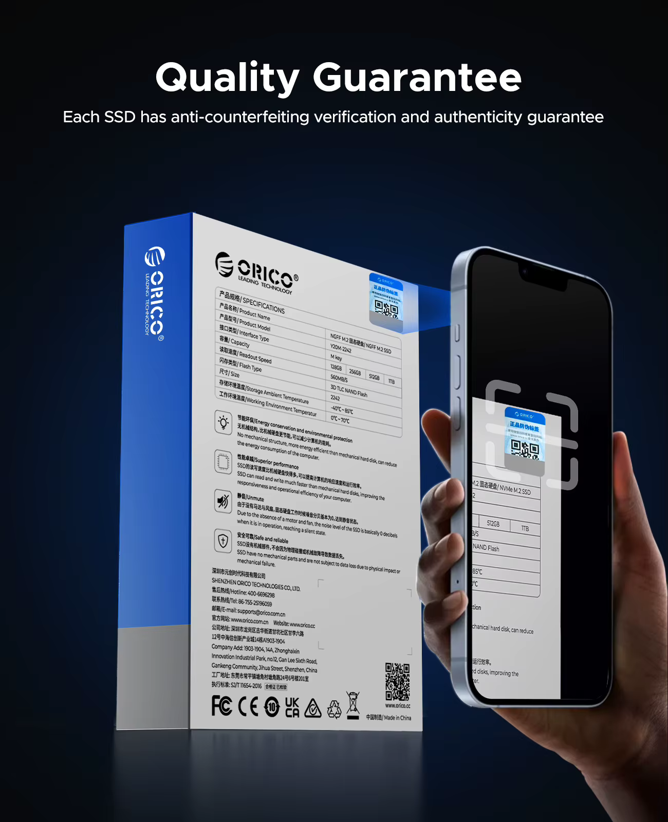 ORICO M.2 SATA3.0 SSD 2242 TLC NAND SATA III 6Gbps interne M.2 SSD NGFF disque d'état pour ordinateu