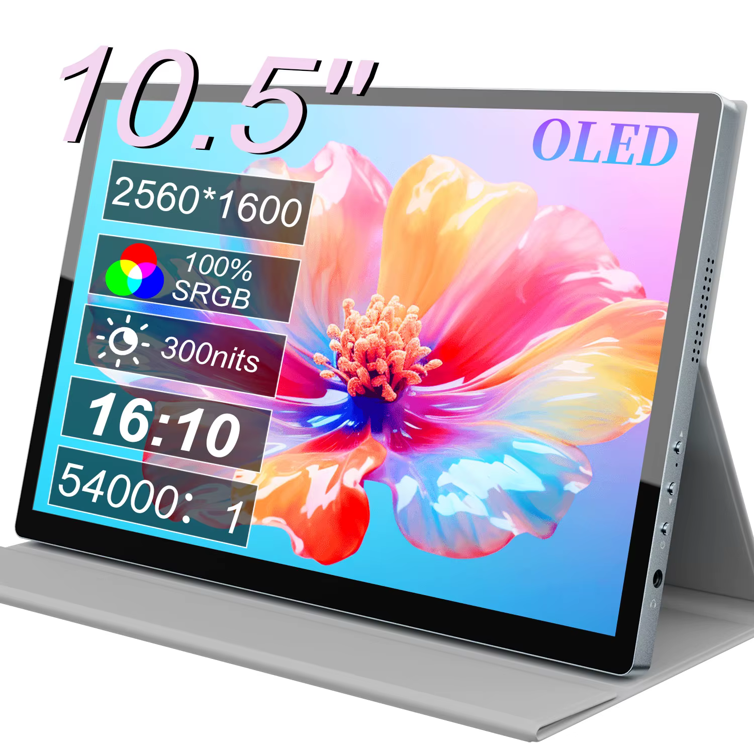 Moniteur portable OLED 2.5K à écran tactile 10,5″ 2560x1600, écran portable haut de gamme 100% DCI-P