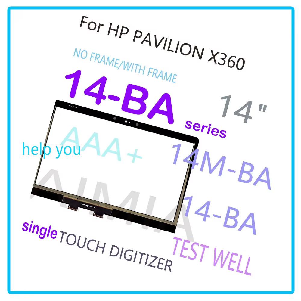 Numériseur tactile 14.0 en effet pour HP Pavilion X360, panneau d'écran tactile avec cadre, pas de r
