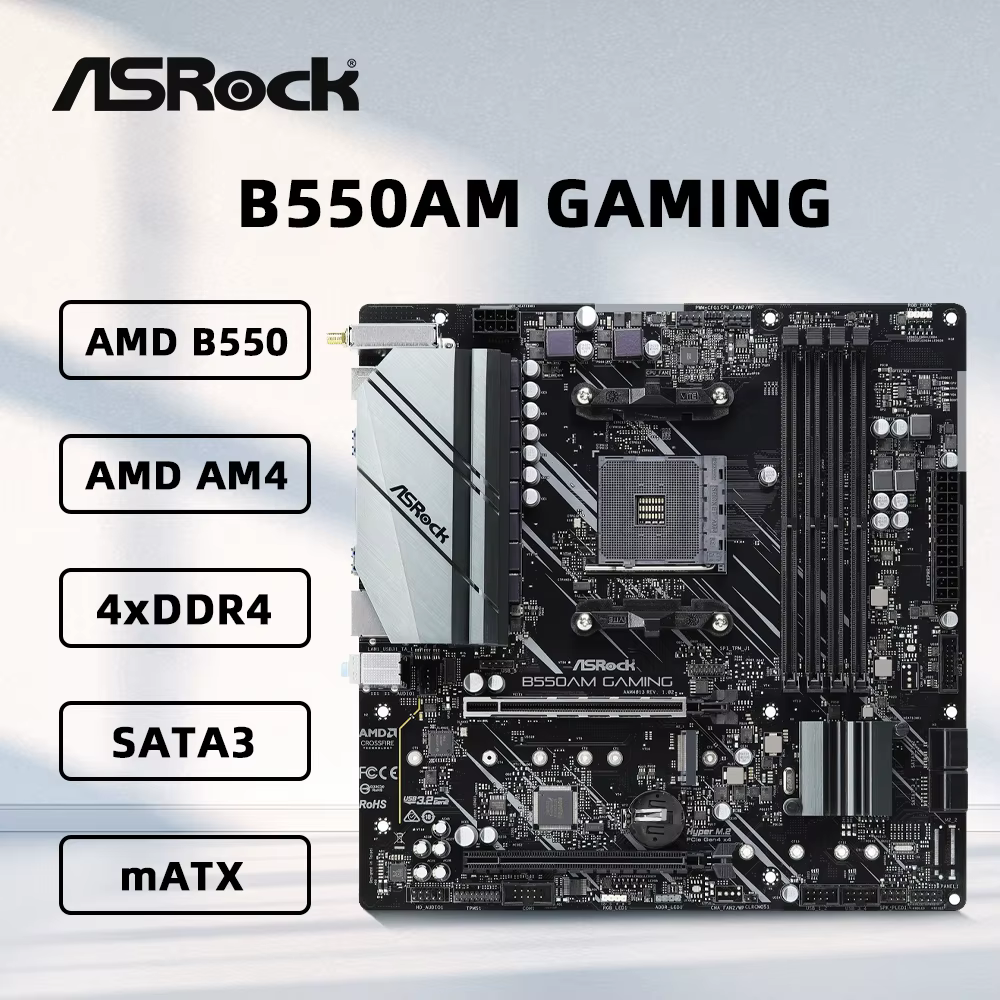 Carte mère ASRock B550AM GAMING prend en charge les processeurs 3600 5600G 5700X 5700x3D 5800X3D AMD