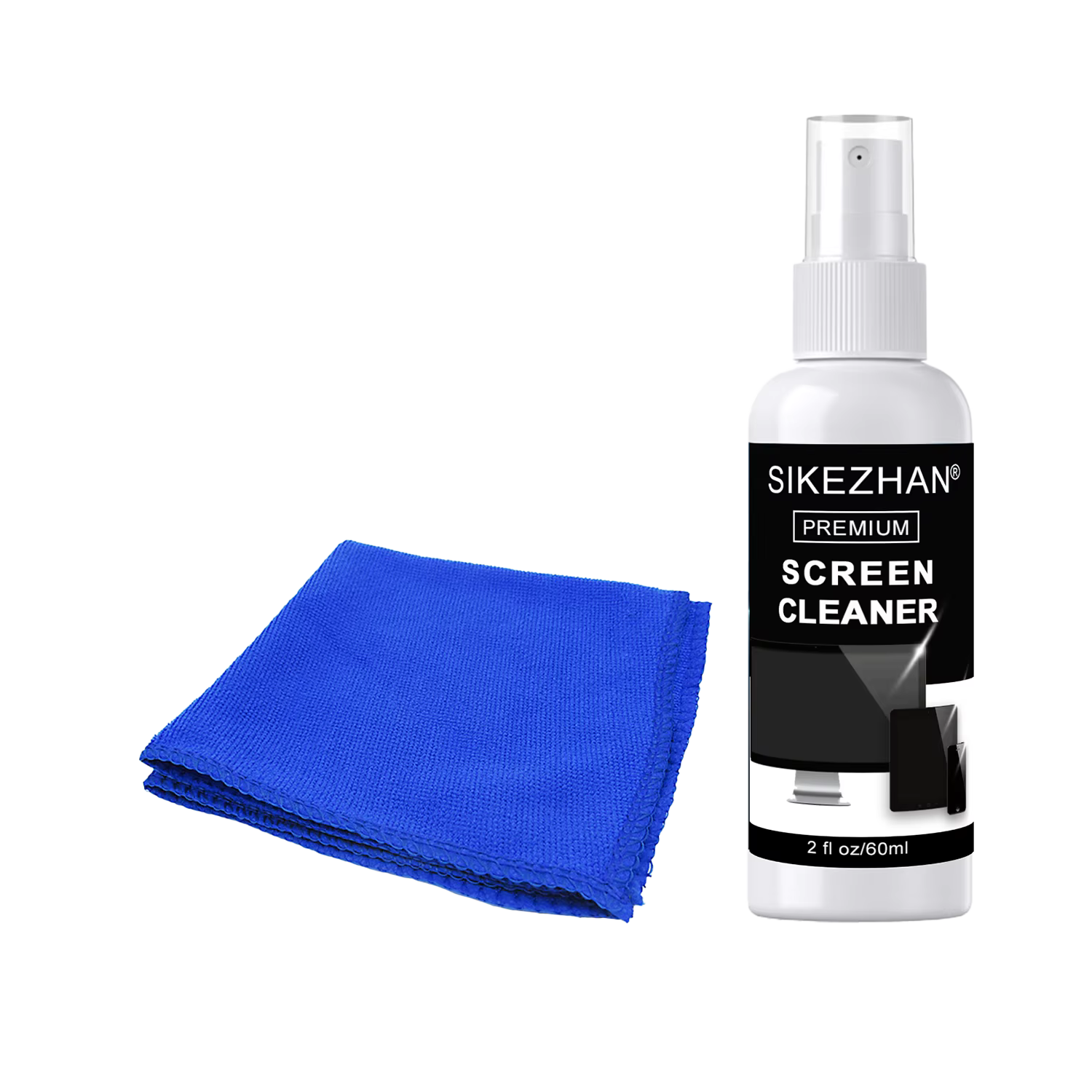 Kit de pulvérisation et chiffon nettoyant pour écran Premium 60 ml – Sans traces pour TV LCD LED OLE