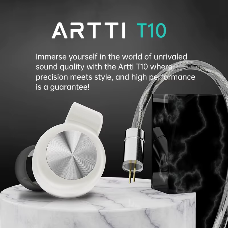 ARTTI T10 écouteurs intra-auriculaires HiFi moniteurs IEM filaires pilote planaire 14.2mm basses tex
