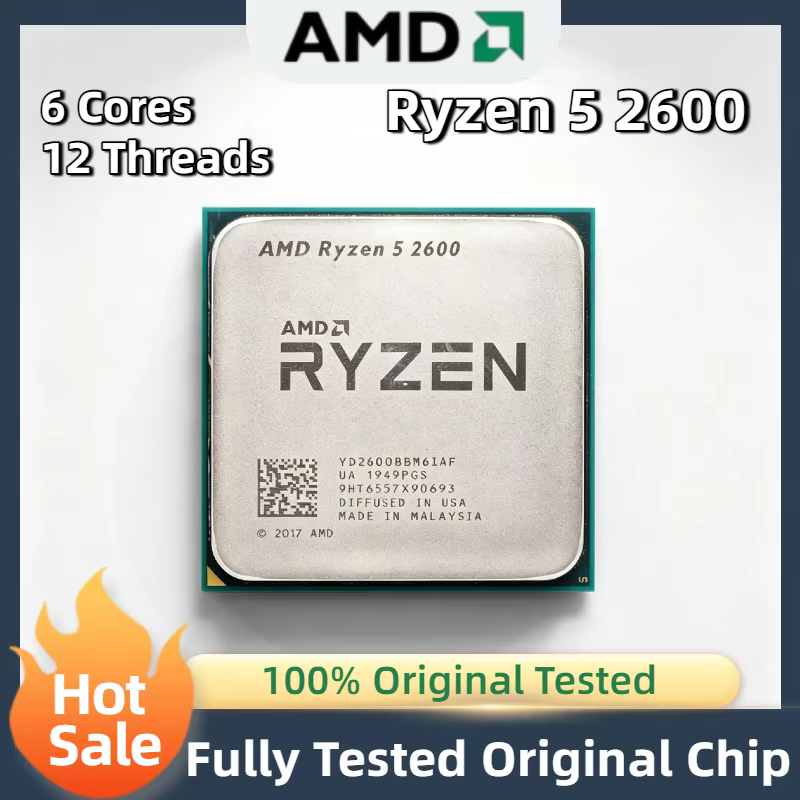 Processeur de jeu pour ordinateur de bureau AMD R5 2600 6C 12T 3.4GHz AM4 pour ordinateur de bureau 