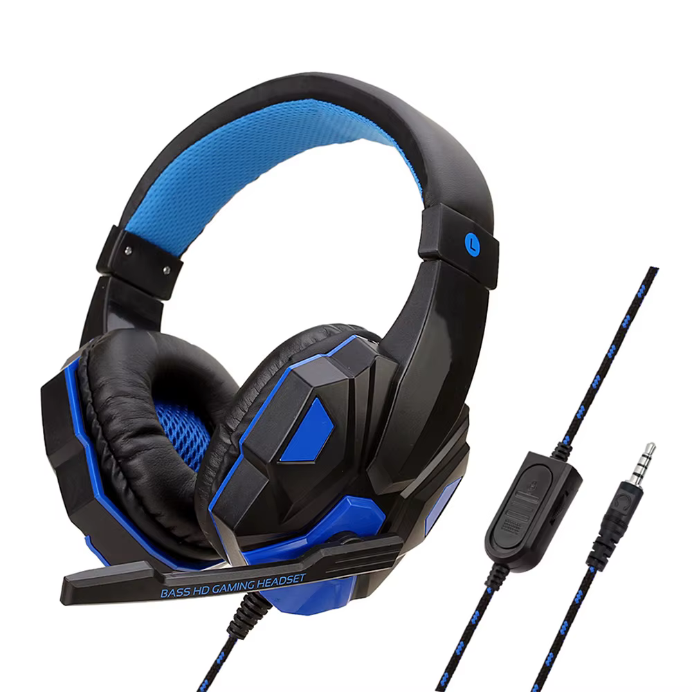 Casque de jeu filaire 3,5 mm avec microphone 120 °   Casque de jeu stéréo PC réglable pour PS4, PS5,