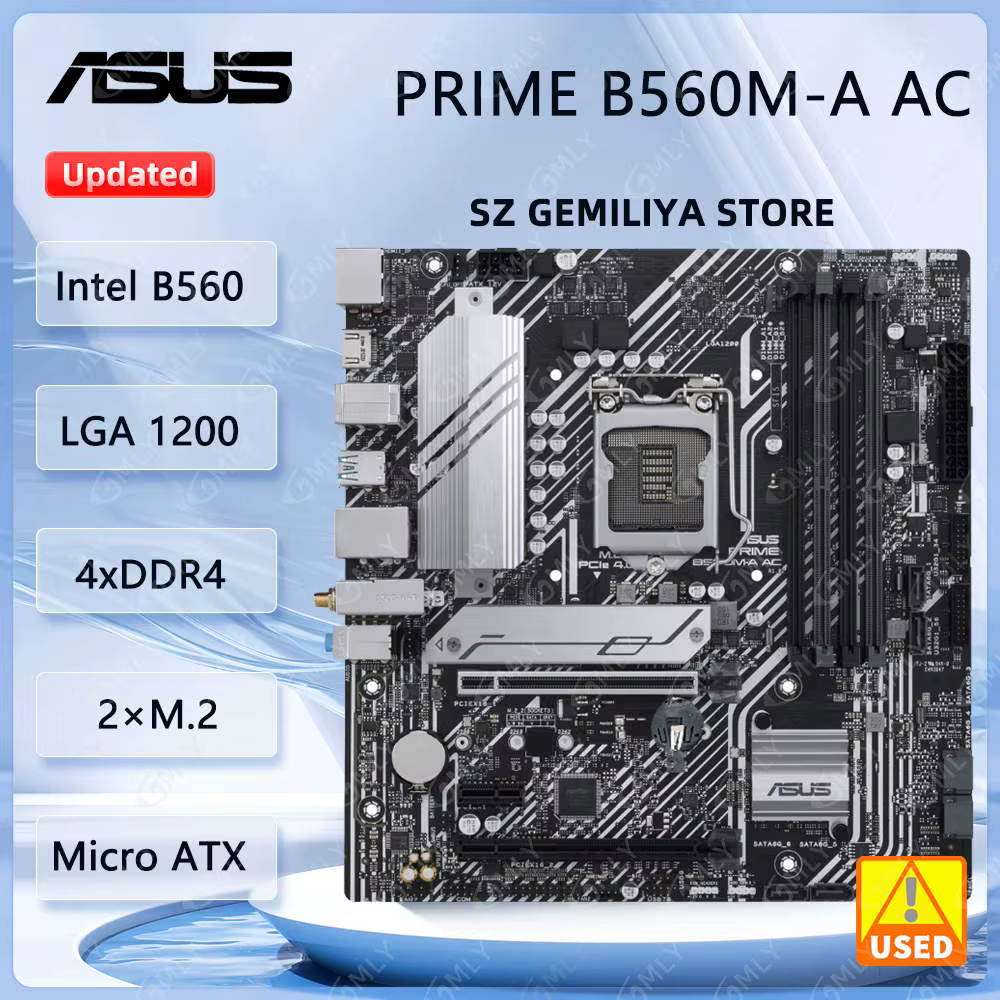 ASUS PRIME B560M-A AC carte mère Intel B560 LGA 1200 DDR4 128GB prise en charge Core i3-10100 i5-114