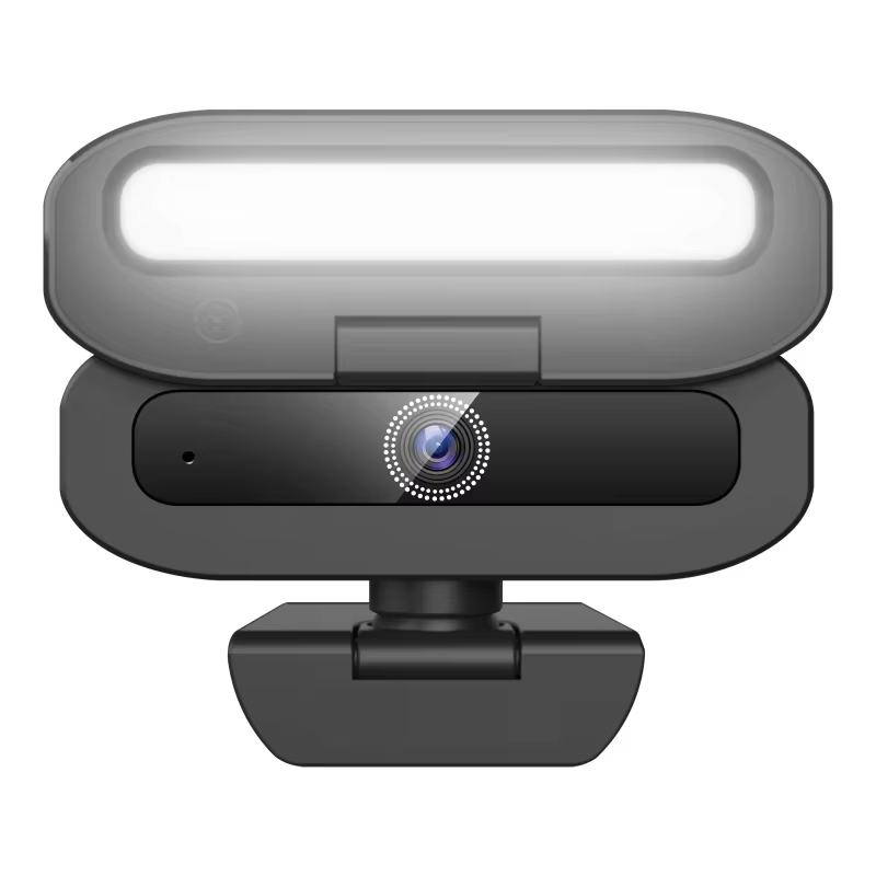 Webcam 4K pour PC avec lumière d'appoint LED, caméra HD 2K avec microphone, autofocus, caméra web po