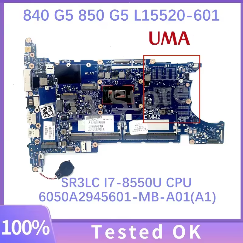 Carte mère 6050A2945601 pour ordinateur portable HP Elitebook 840 G5 850 G5, 6050A2945601-MB avec pr