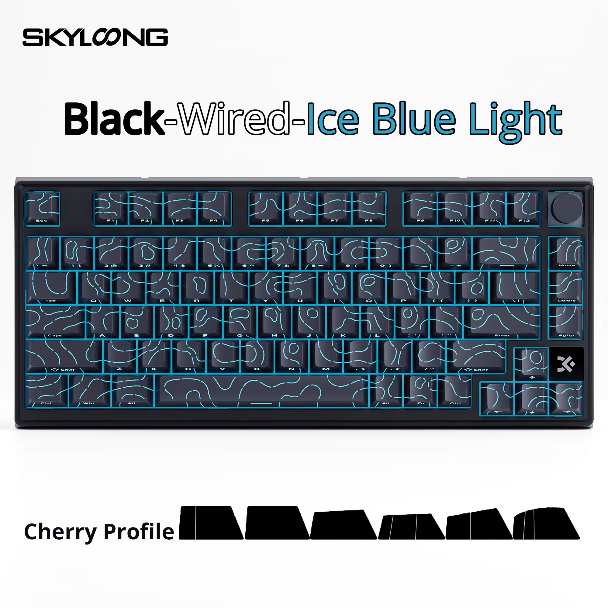 【SKYLOONG GK75 VIA】Clavier de jeu mécanique filaire avec pavé tactile en PBT, éclairage latéral uniq