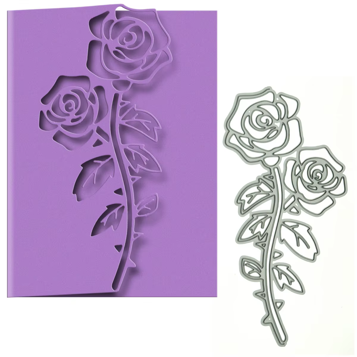 Matrices de découpe de fleurs pour bord de couverture de carte, scrapbooking, motif de rose, papier