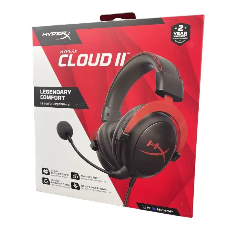 Casque de jeu 100% HyperX Cloud 3 III / Cloud 2 II, son surround Hi-Fi 7.1, microphone détachable av
