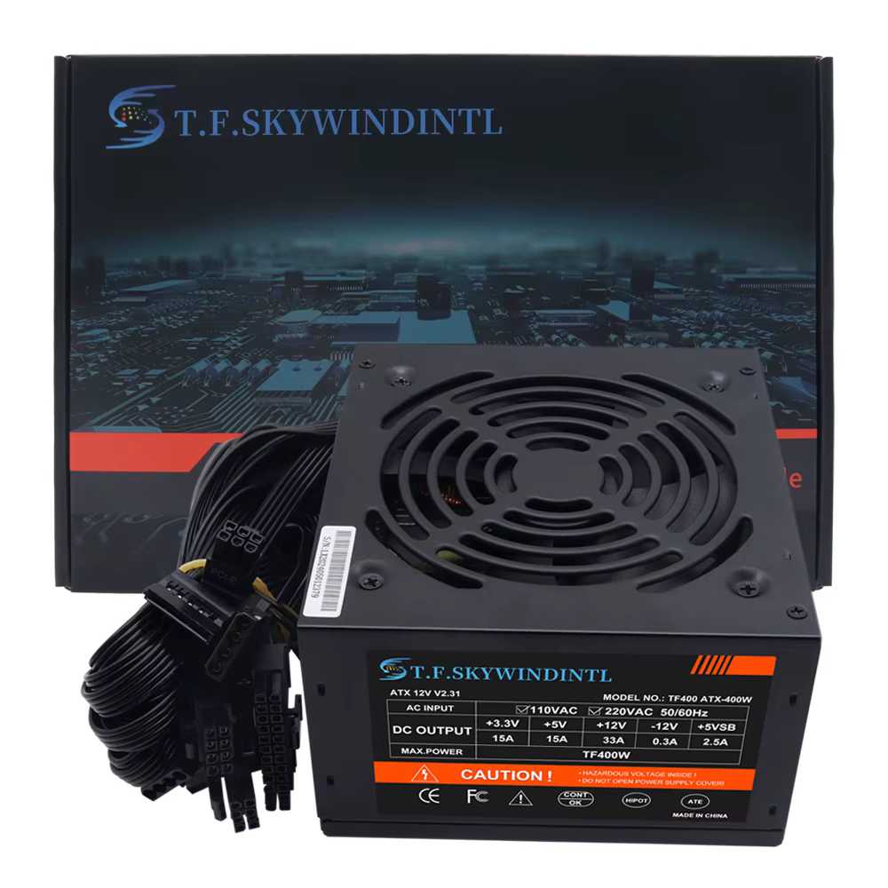 Bloc d'alimentation pour ordinateur de jeu, 400W, 400W, bloc d'alimentation PC PSU, noir, ventilateu