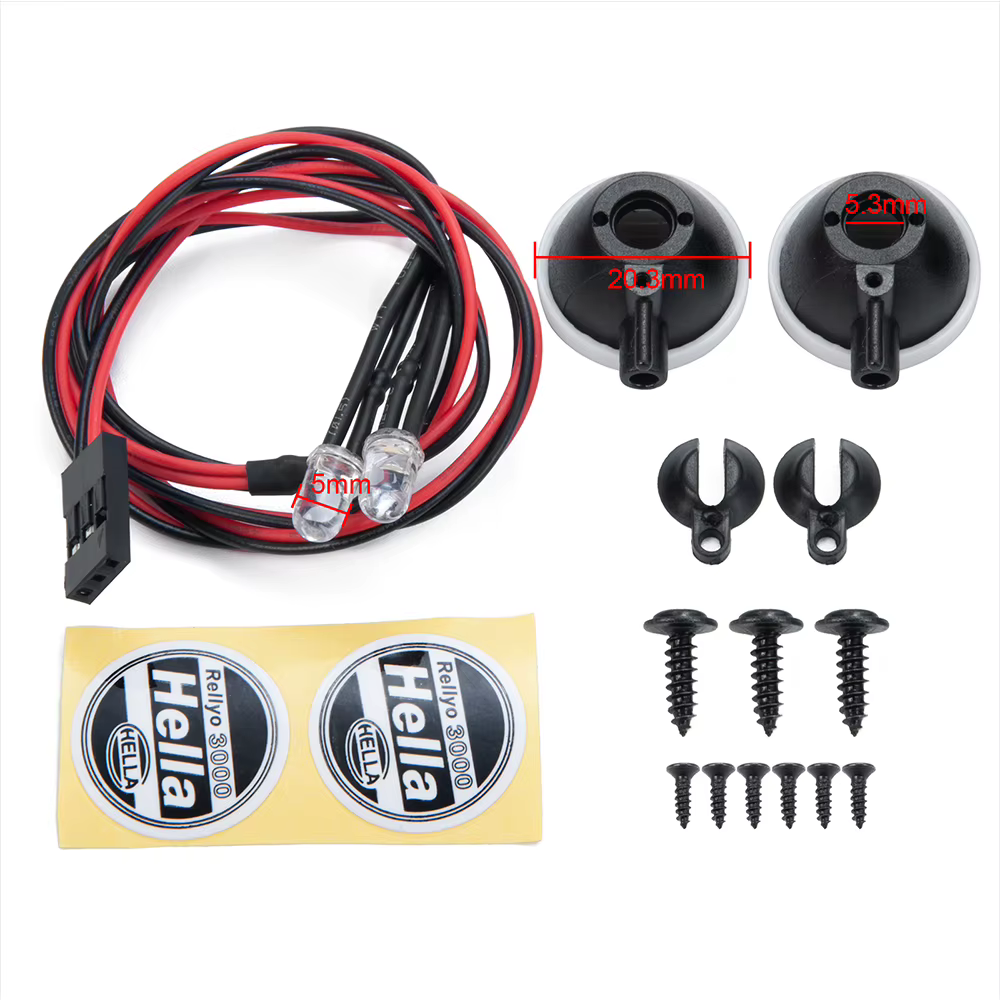 MIBIDAO 2/4LED RC voiture toit lumière ronde lampe projecteur pour 1/10 Axial SCX10 II 90046 TRX4 Ta