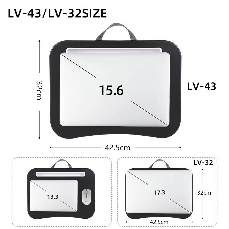 MUMUCC Bureau d'ordinateur portable multifonctionnel avec coussin et rempli de particules de mousse,