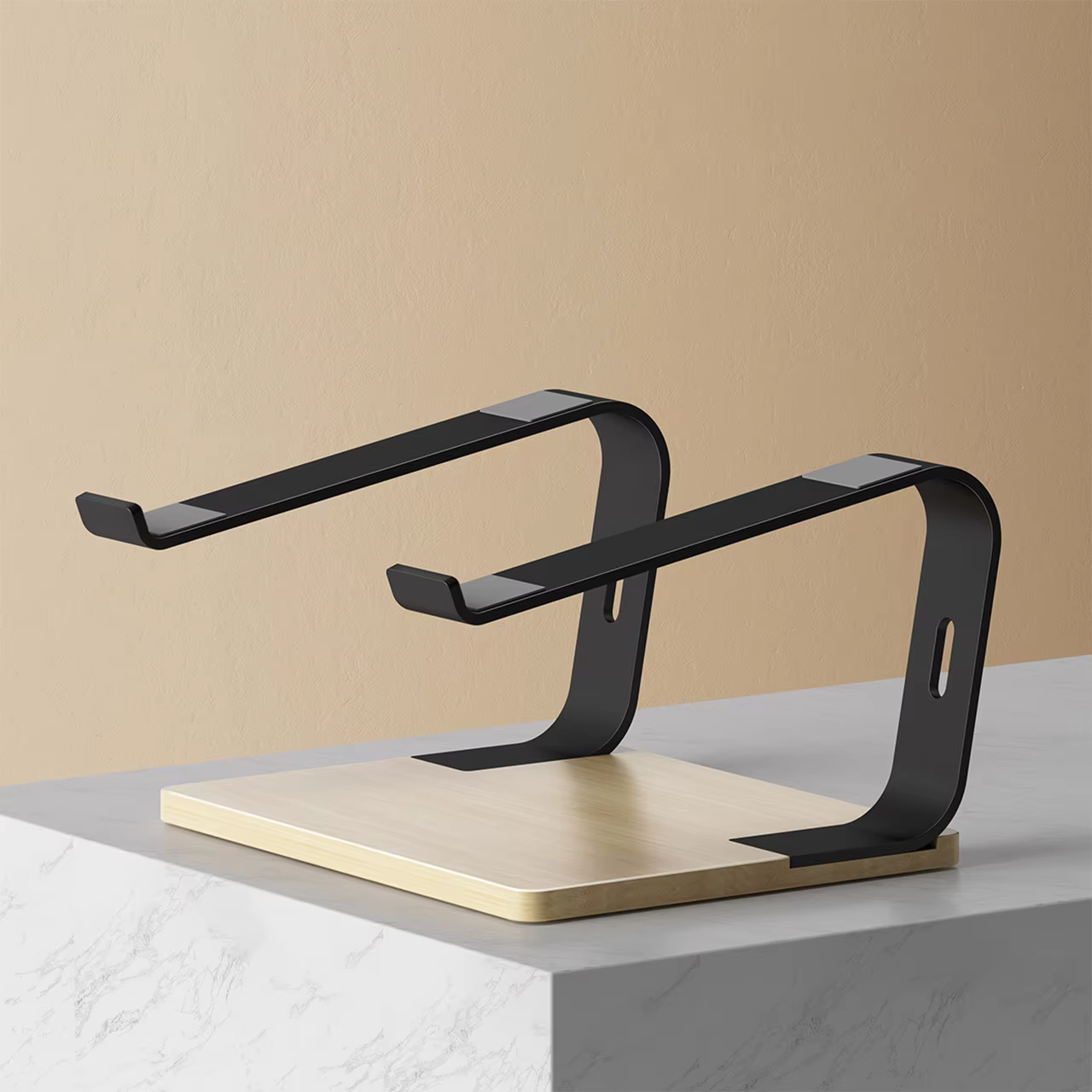 Support ergonomique pour ordinateur portable en alliage d'aluminium, support en bois pour ordinateur