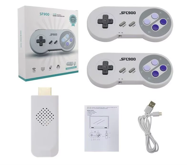Console de Jeu Vidéo Mini SF900, Manette de Jeu Sans Fil Double 2.4G, 5000 Jeux Classiques, Clé de J