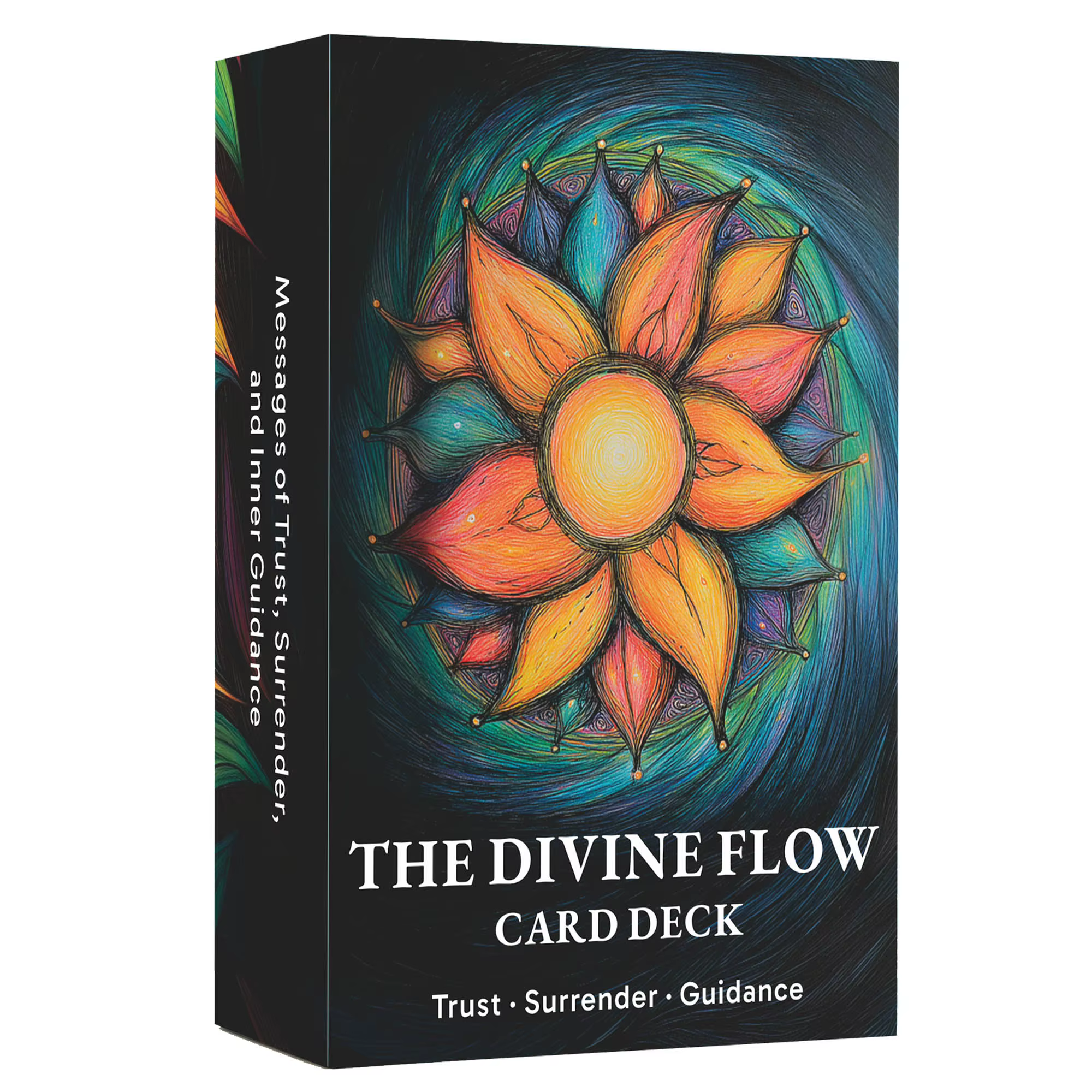 50 cartes Deck The Divine Flow Card Deck Cards, jeu de tarot de méditation à réflexion quotidienne, 
