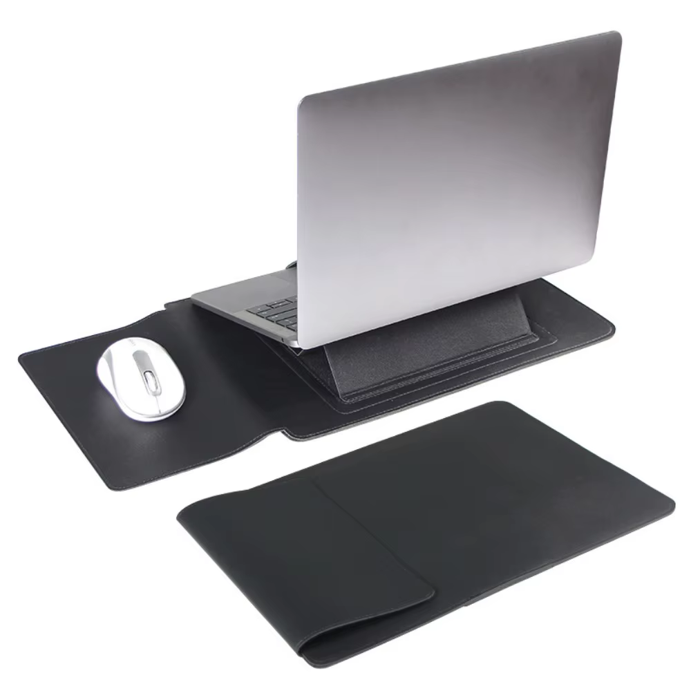 Housse pour ordinateur portable avec support réglable de 13 à 15 pouces, avec tapis de souris, étui