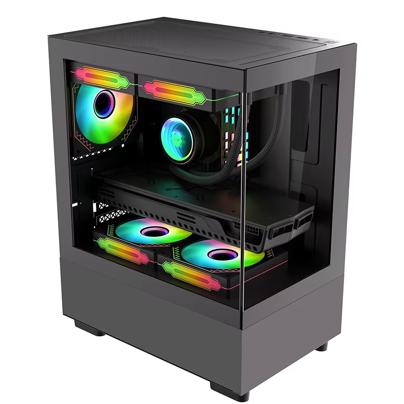 Boîtier PC WJCOOLMAN Xuanwu Mini/Pro M-ATX ITX 270 ° Boîtier d'ordinateur de jeu de bureau Column