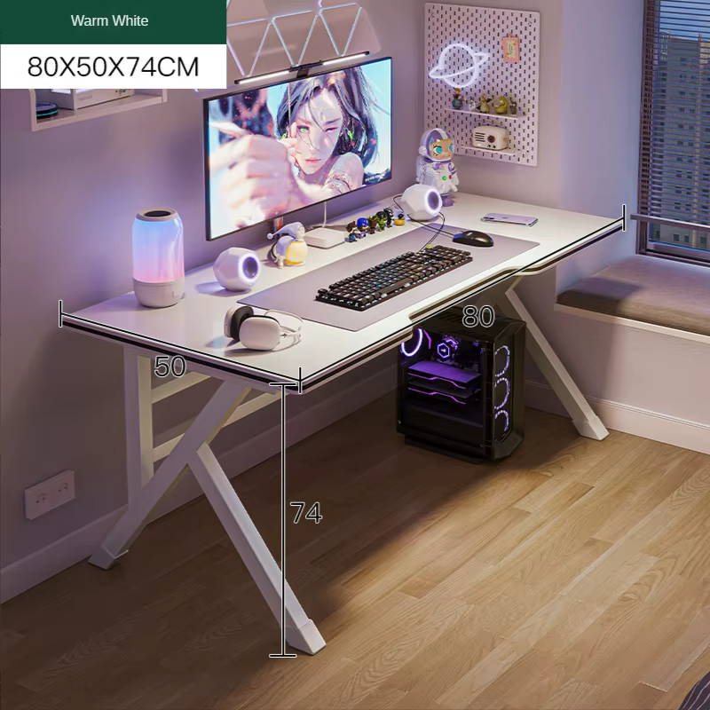 Bureau d'ordinateur de jeu de diffusion Web, bureau à domicile, table ergonomique, chambre à coucher