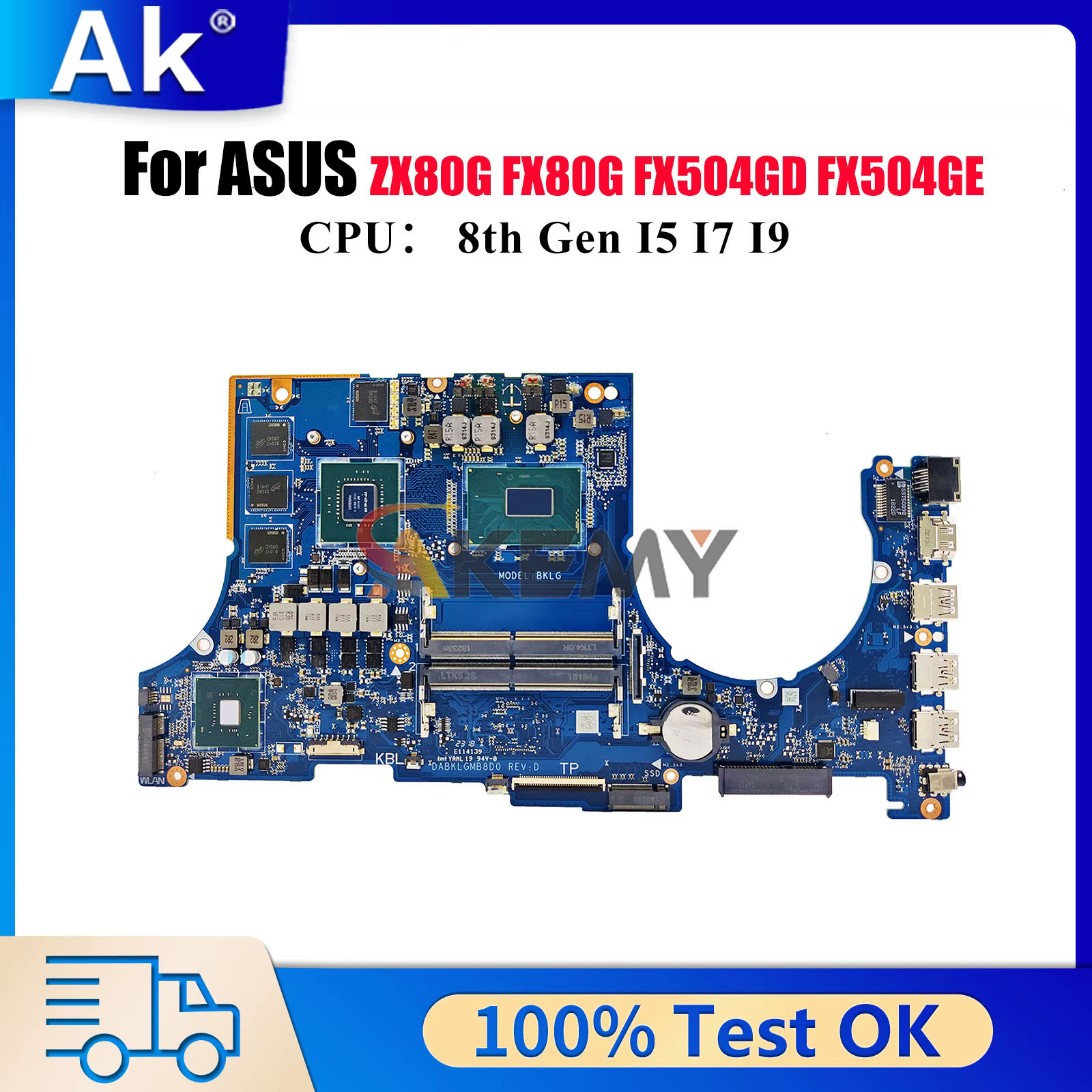 FX504GD carte mère d'ordinateur portable pour ASUS TUF Gaming FX504GD FX504G ZX80G FX504GE FX80G car