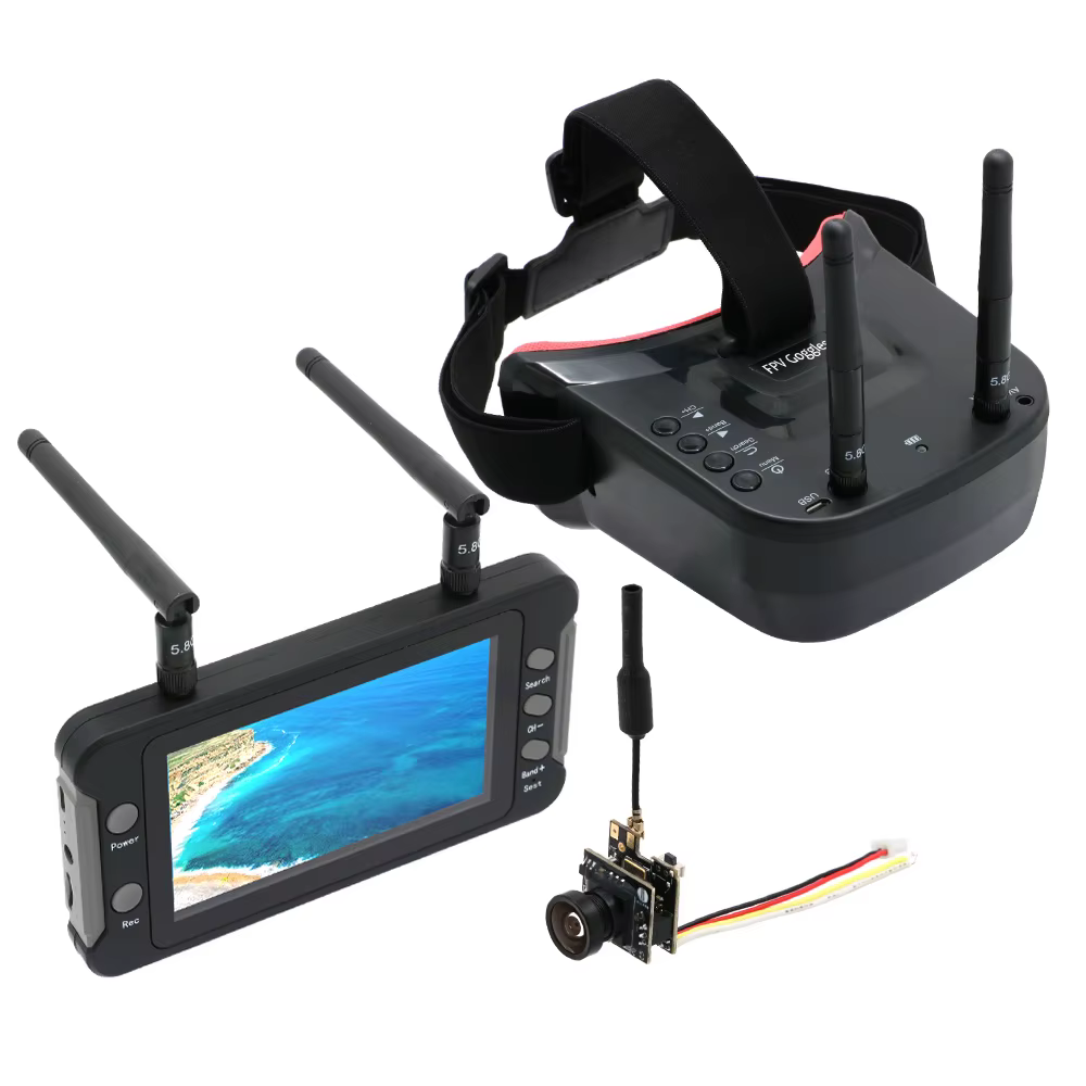 Lunettes FPV à double antenne 5.8G 40CH, casque vidéo avec écran LCD 4.3 pouces, moniteur NTSC/PAL D