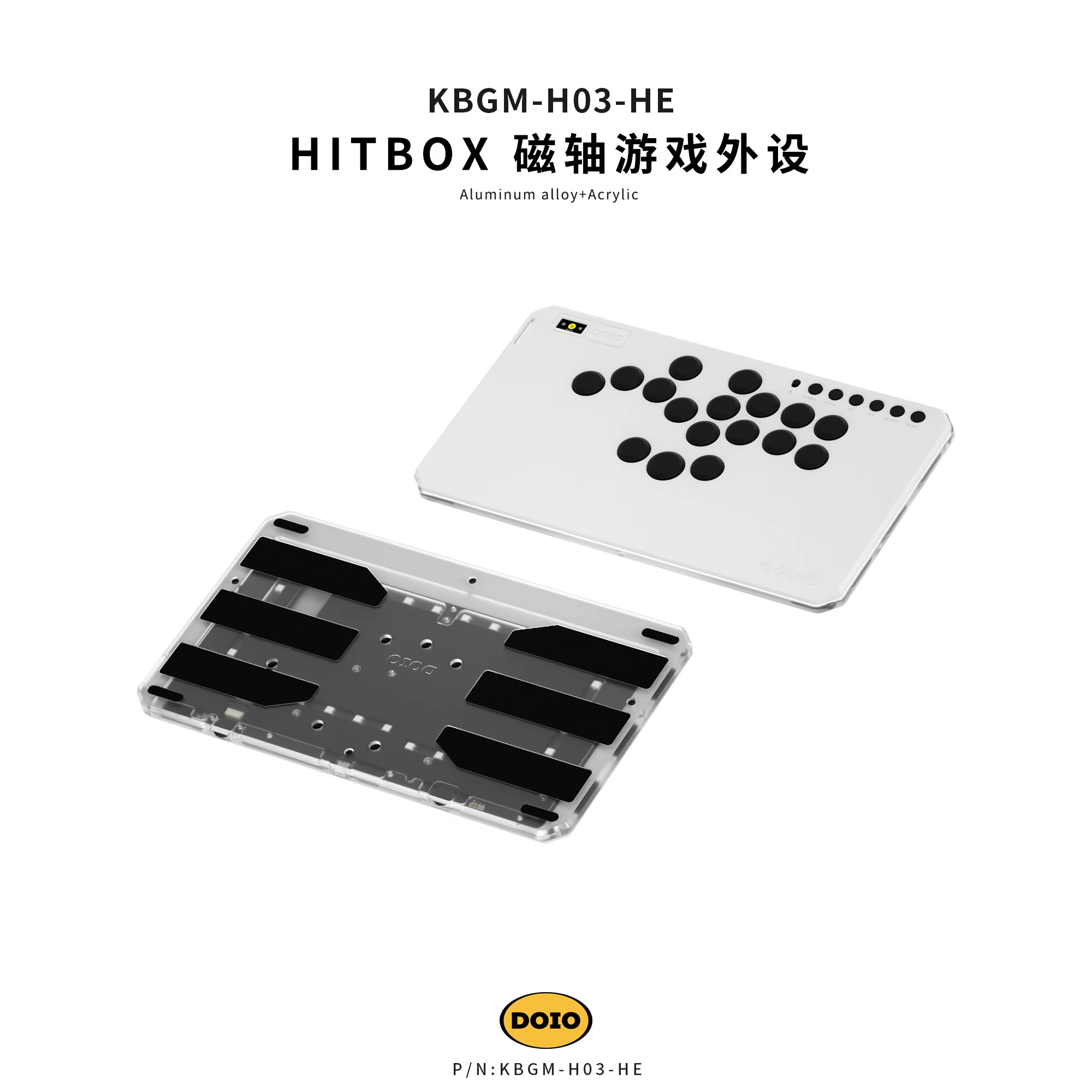 Clavier magnétique DOIO HITBOX KBGM-H03-HE, clavier filaire en alliage d'aluminium à profil bas, cla