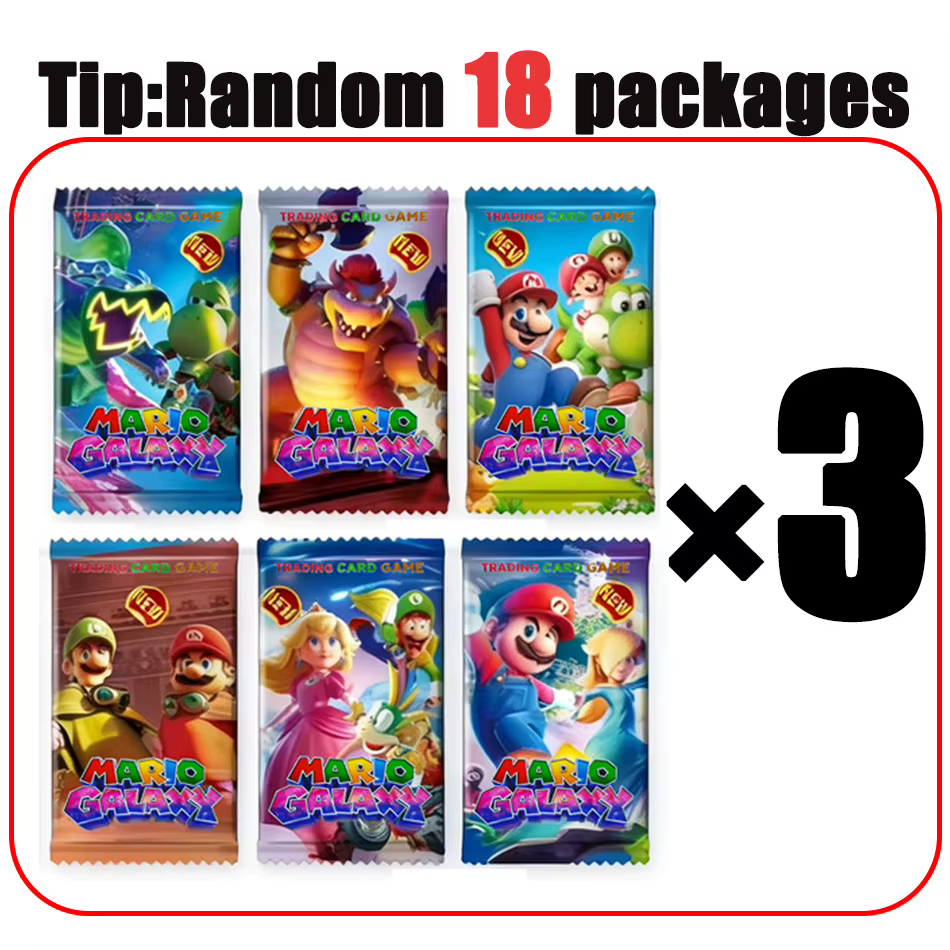 Pack de cartes Super Mario Galaxy, 288 cartes, boîte mystère, parfait pour les fans de Nintendo, les