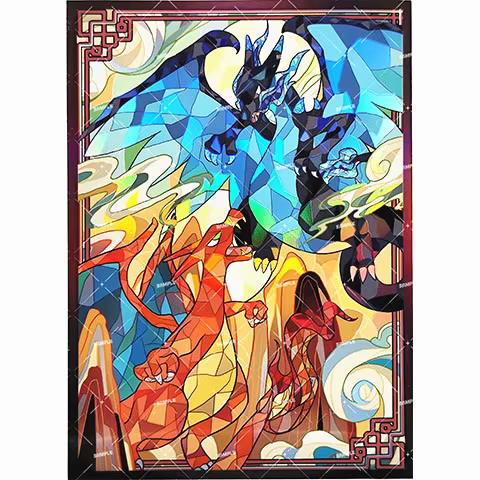 Pochettes pour cartes Pokemon Gardevoir, Style peinture sur verre, figurines de monstres de poche, é