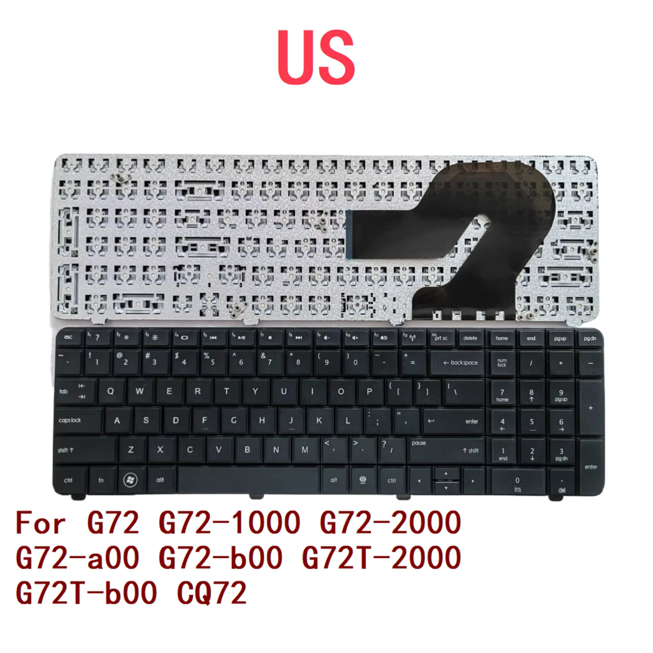 Nouveau clavier d'ordinateur portable US pour HP G72 G72-1000 G72-2000 G72-a00 G72-b00 G72T-2000 G72