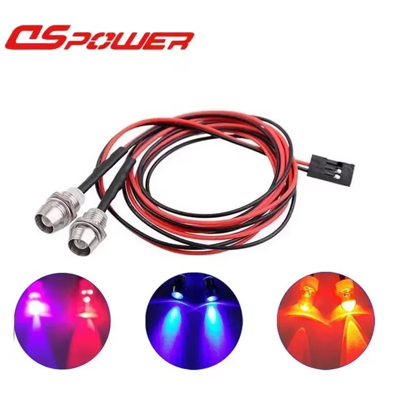 Lampe LED universelle pour voiture RC, 3mm 5mm 8mm, pour camion sur chenilles Axial Scx10 Traxxas Tr
