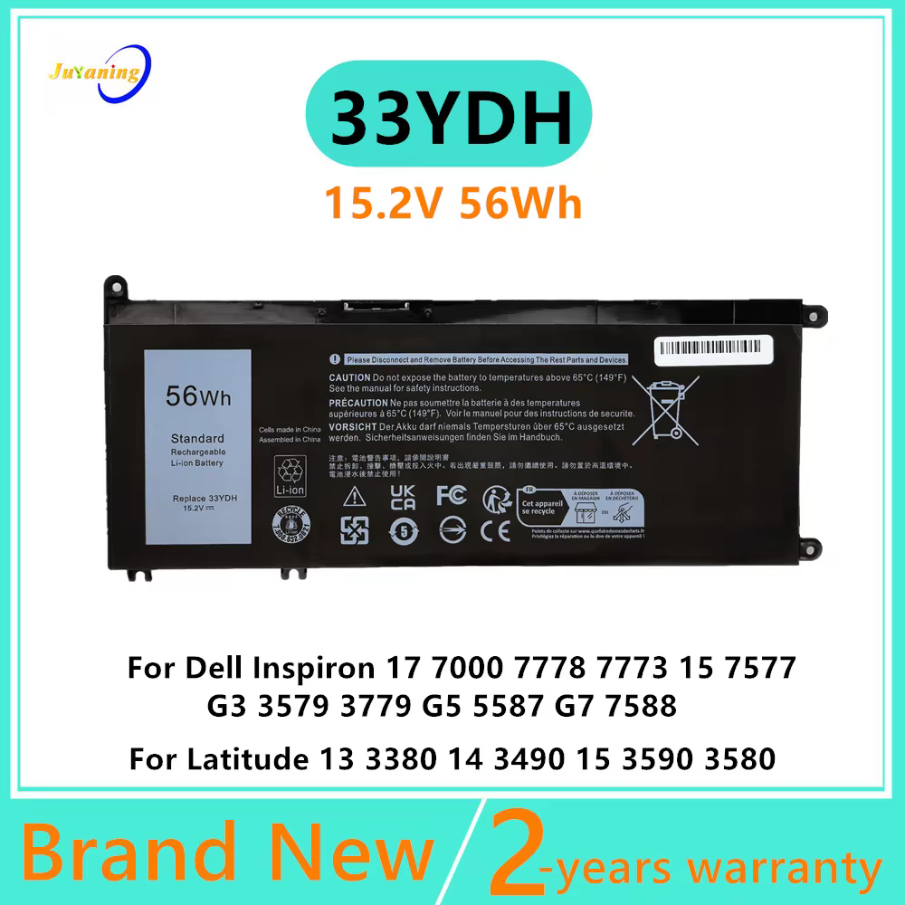 Batterie d'ordinateur portable 33YDH pour Dell Inspiron 15 7577 7588 17 7000 7773 7778 7779 7786 G3 