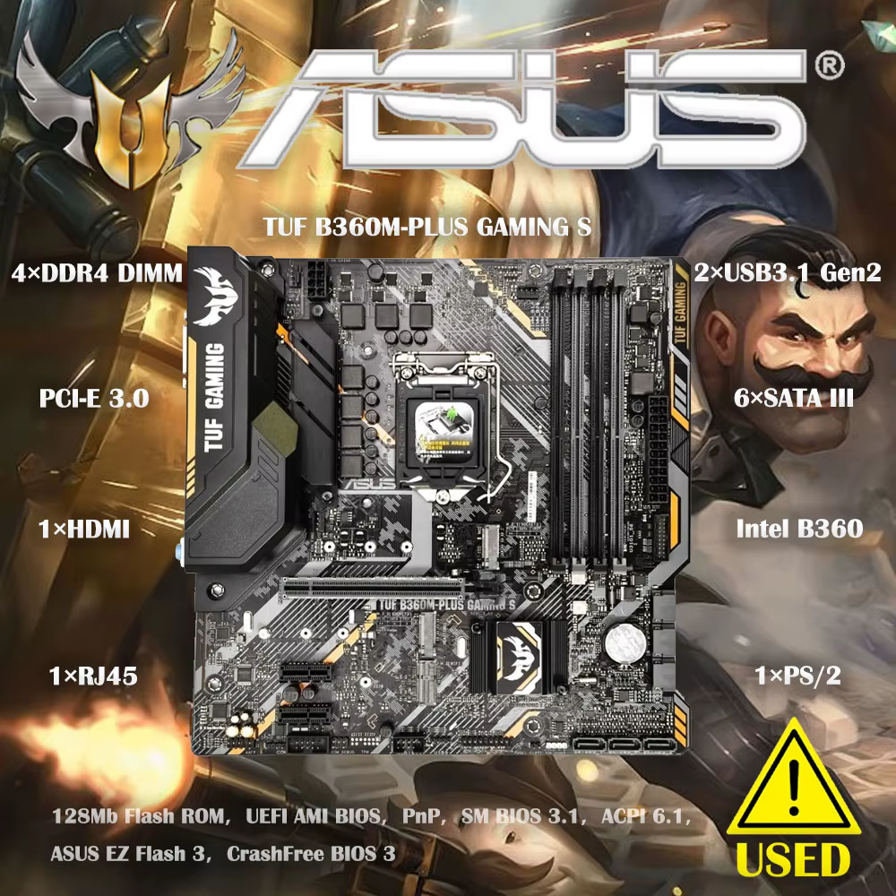 ASUS B360M-PLUS Gaming S Carte mère Intel LIncome 1151 B360 Chipset DIMM DDR4 Support i7 8700 8700K 