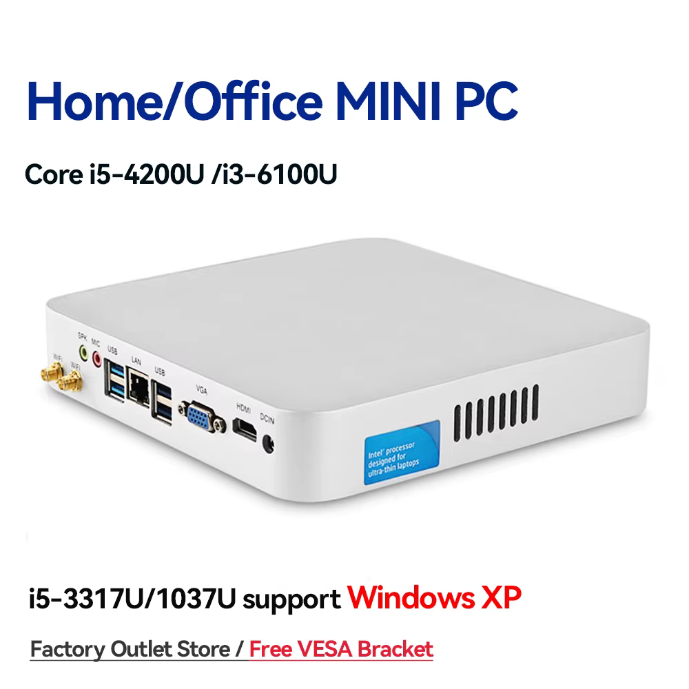 Mini PC HTPC Core i5 3317U 4200U Windows 10, 8 Go RAM DDR3L, ordinateur de jeu, avec ventilateur, HD