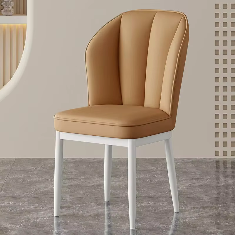  Chaise de salle à manger crème – Chaise longue minimaliste moderne avec pieds en bois, chaise d'