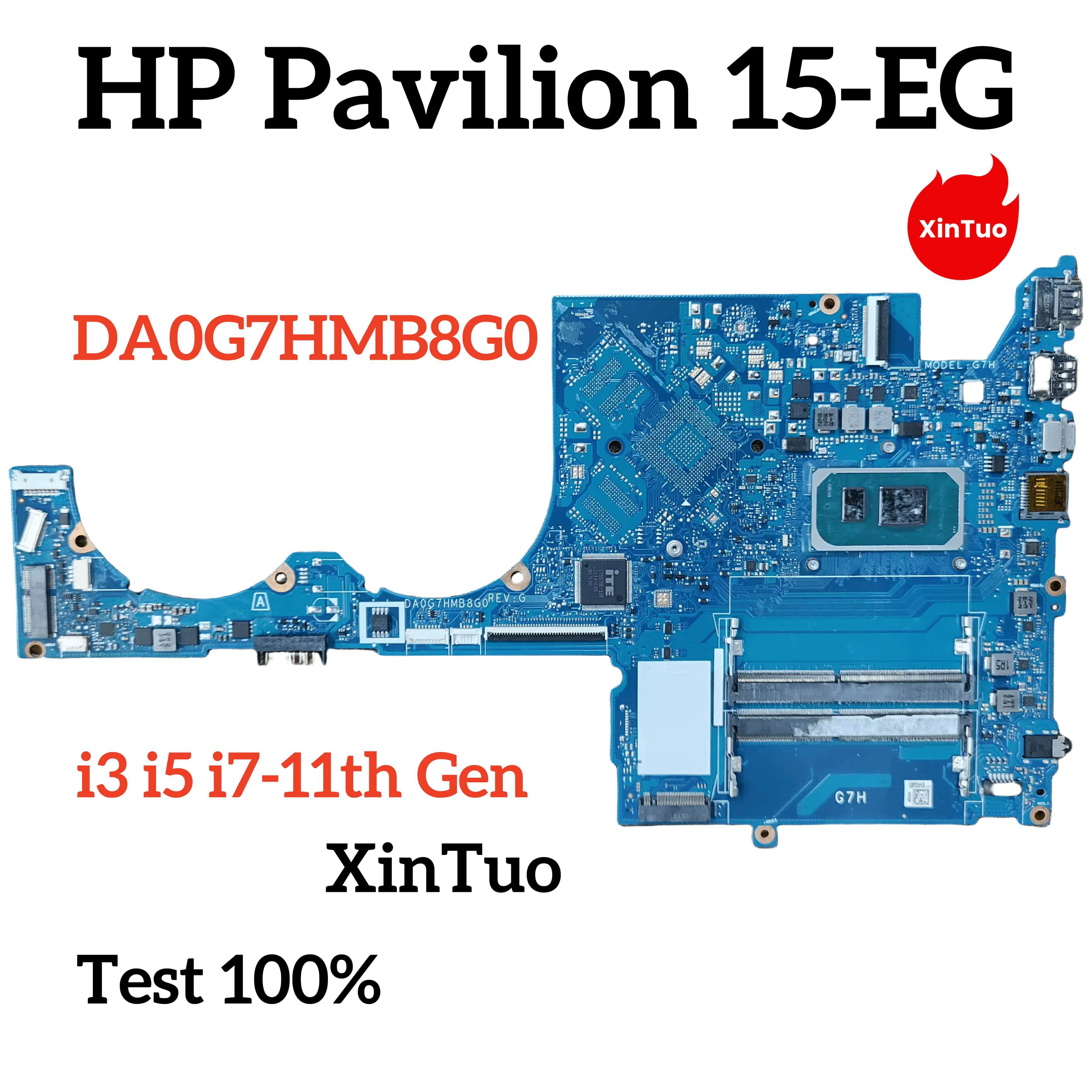 Carte mère DA0G7HMB8G0 pour ordinateur portable HP 15-EG avec processeur Intel Core i3, i5 de 11e gé