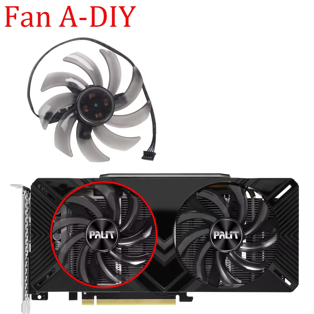Ventilateur de carte vidéo pour PALiT GeForce GTX 1660 1660Ti RTX 2060 2070 SUPER DUAL 85MM FDC10H12