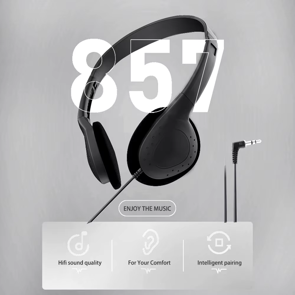 Casque stéréo filaire 3,5 mm, casque de jeu Hi-Fi avec basses pour PC, téléphone portable, console d