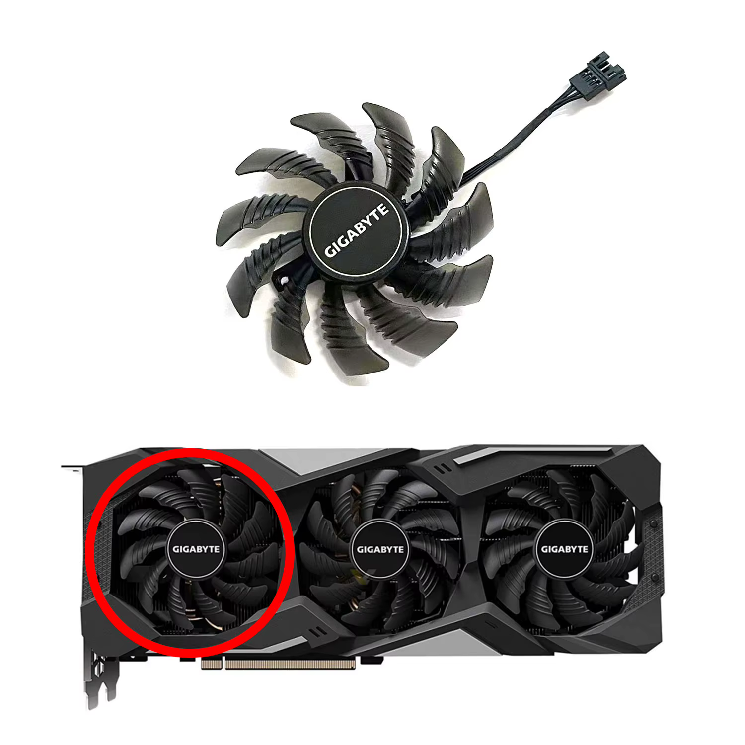 Pour carte graphique GIGABYTE Radeon RX5500XT 5600XT 5700 5700XT GAMING OC 78MM 4PIN T128010SU PLD08