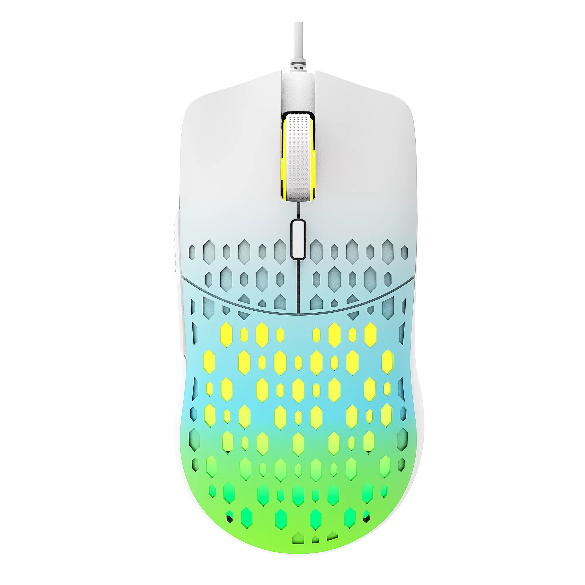 Souris de jeu filaire USB RGB Gamer souris creuse réglable 3600 DPI nid d'abeille Macro Programmable