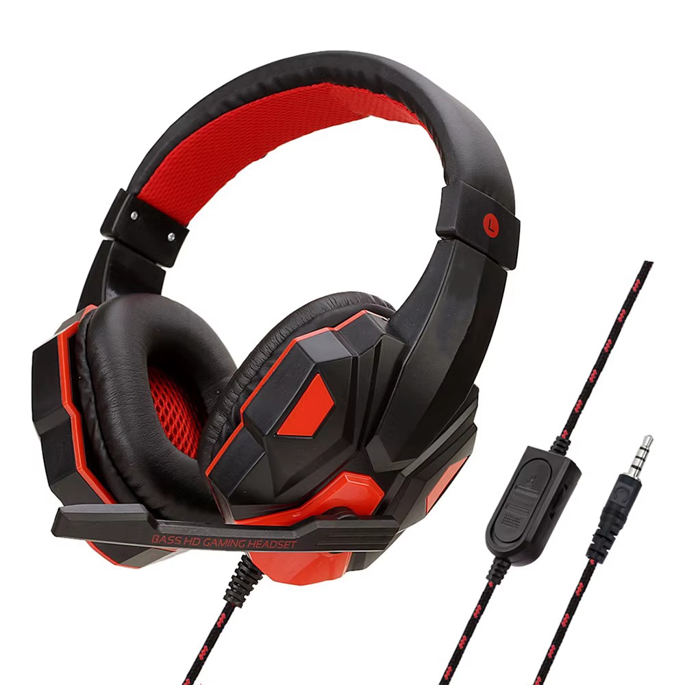 Casque de jeu filaire avec microphone réglable à 120 °, PS4, PS5, Xbox, smartphone, ordinateur porta
