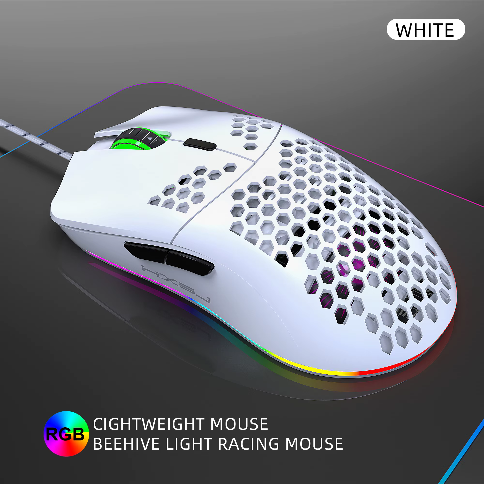 Offre spéciale HXSJ J900 souris de jeu RGB lumineux léger Macro programmation creux ergonomie