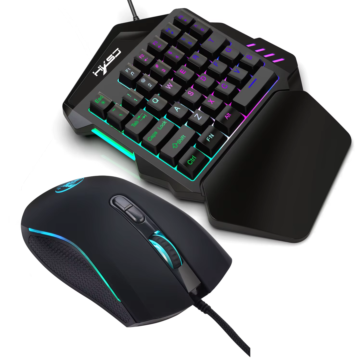 Ensemble clavier et souris de jeu à une main avec 35 touches