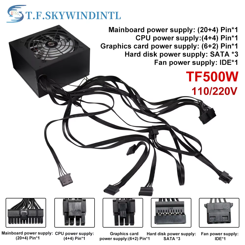 Fonte 500w PSU12V PC Sources d'alimentation pour bureau