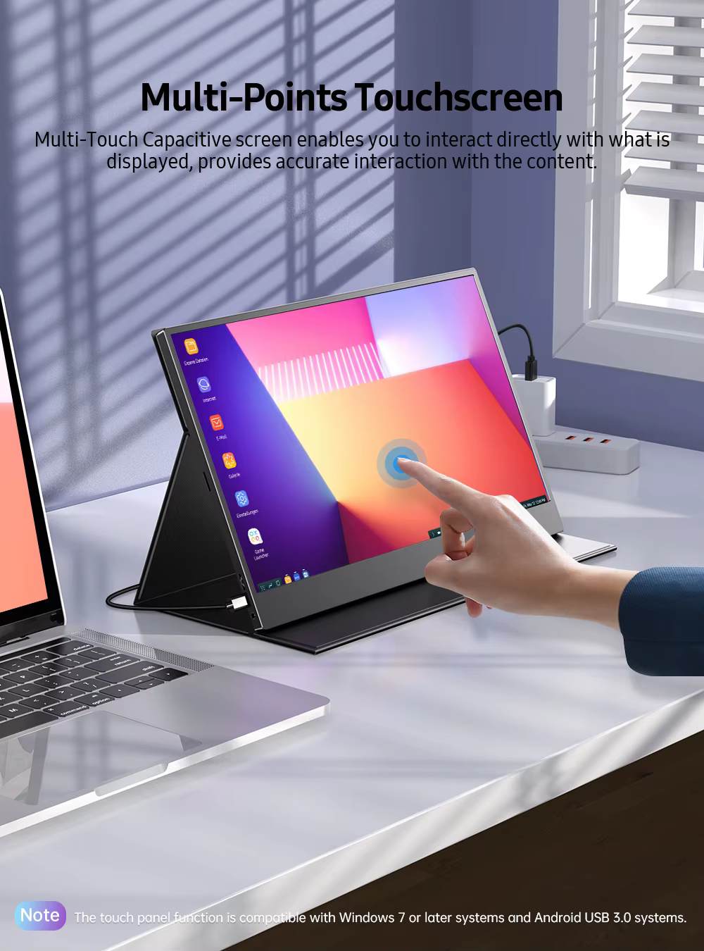 UPERFECT 1080P Moniteur de jeu portable Écran tactile 15